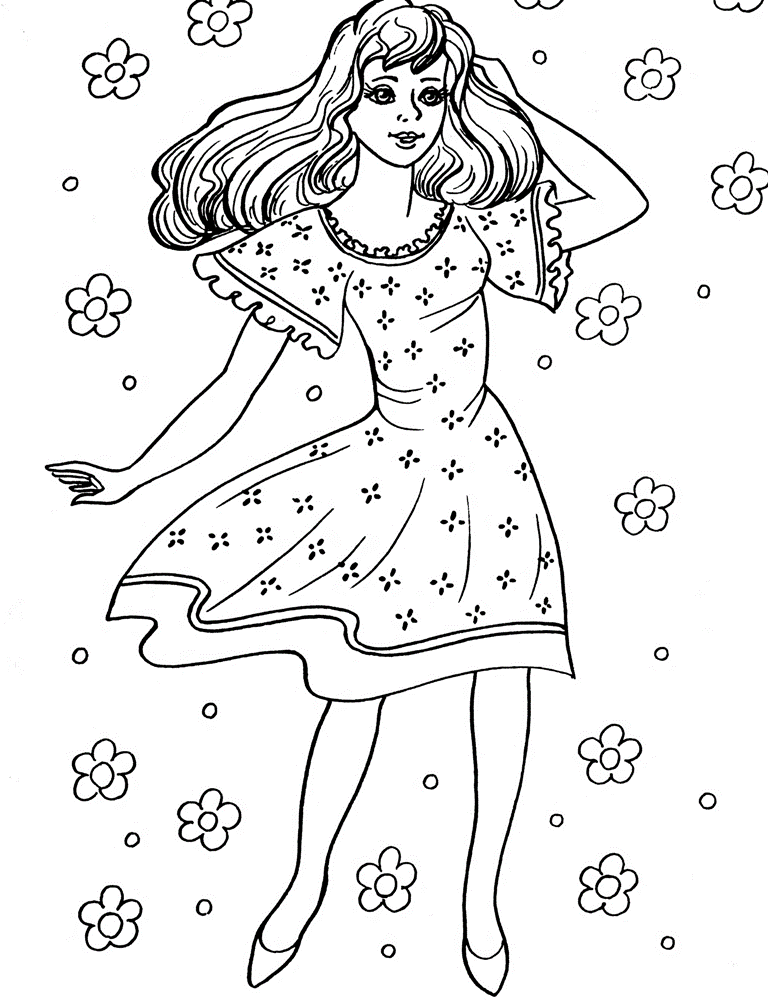 Pretty Girl Coloring Page Coloring Home