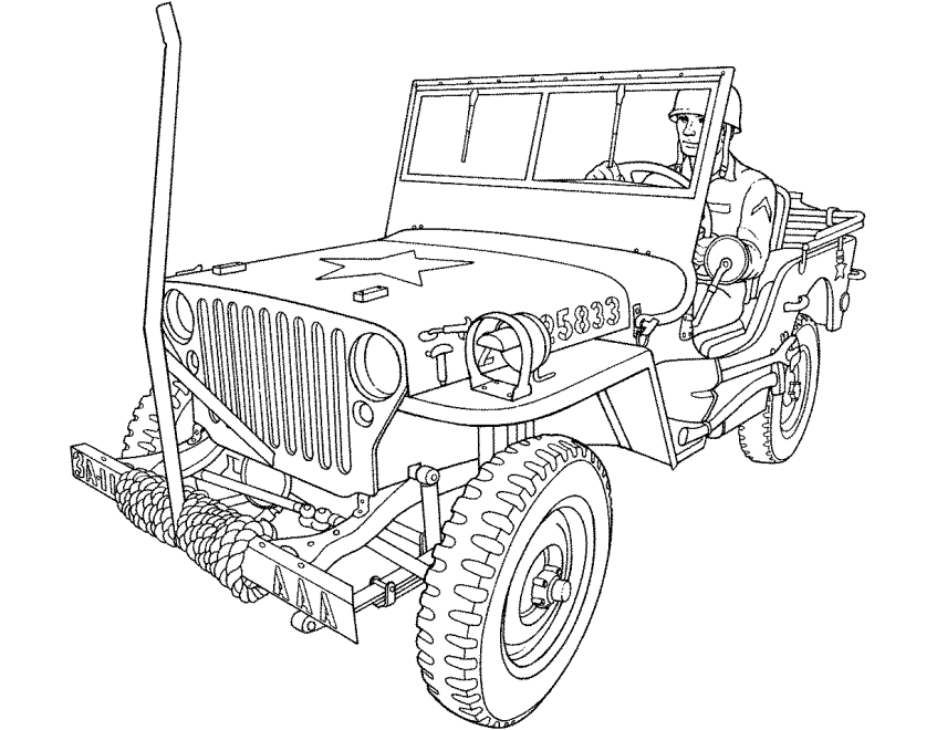 Army Jeep Coloring | Coloring