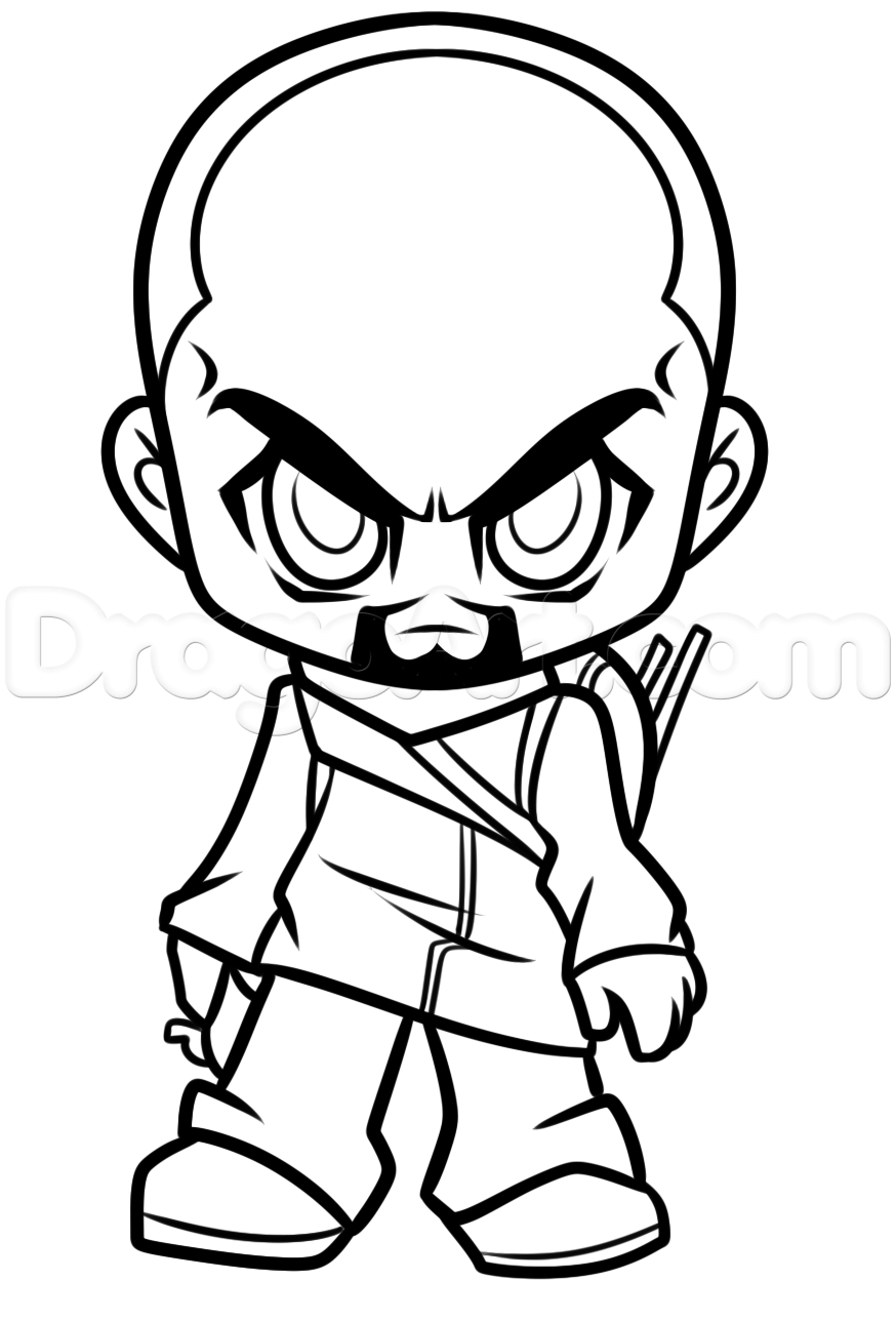 Draw Chibi Morgan from The Walking Dead, Step by Step, Drawing ...