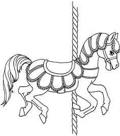 Carousel Horse Coloring Page - Coloring Pages for Kids and for Adults