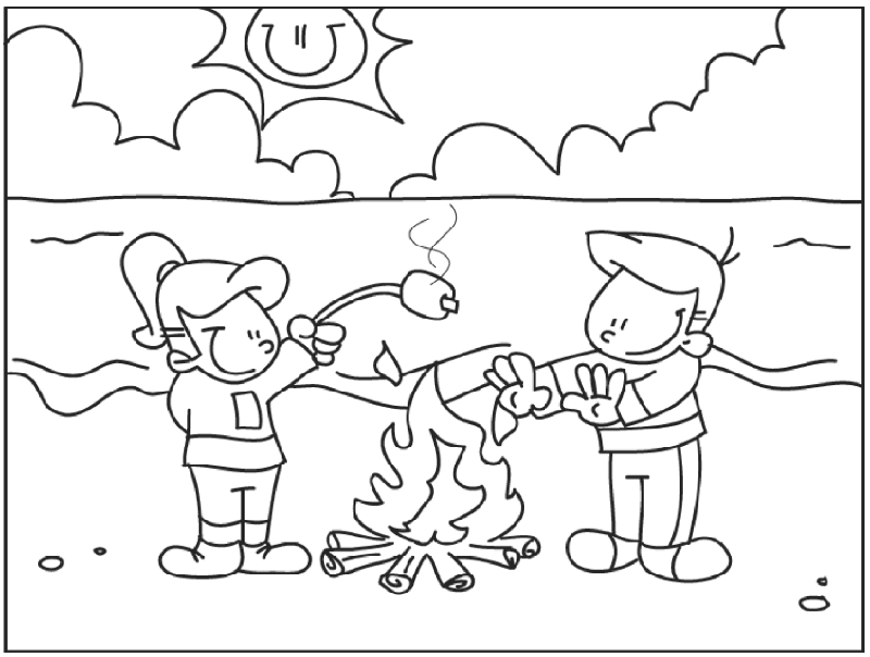 Camping Printable - Coloring Pages for Kids and for Adults
