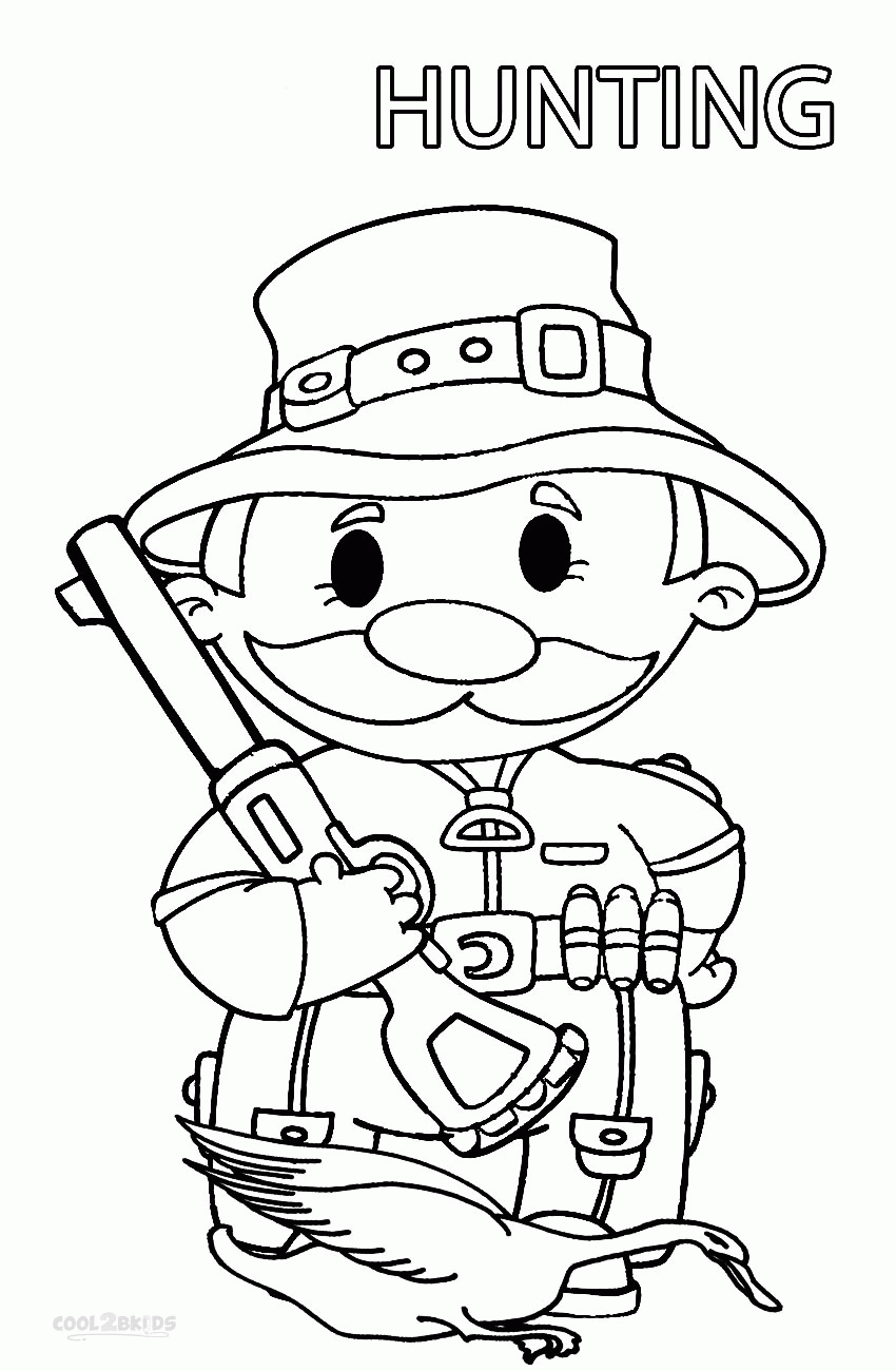 Deer Hunting Coloring Pages Turkey Hunting Coloring Pages. Kids