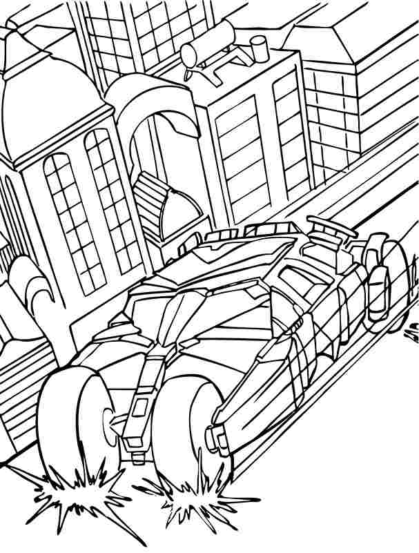 Batmobile Coloring Page - Coloring Home