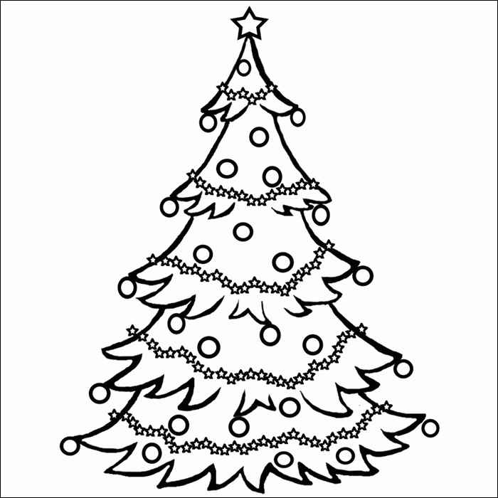 Christmas Tree Coloring Page Template - Coloring
