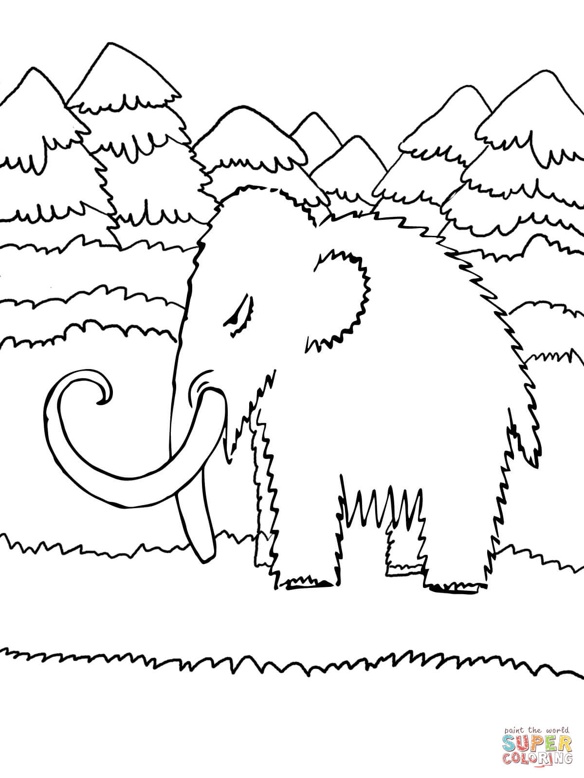 Cute Baby Mammoth coloring page | Free Printable Coloring Pages