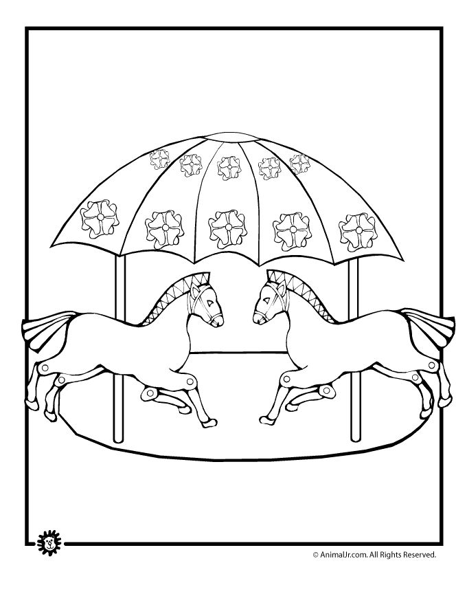Merry go round coloring pages