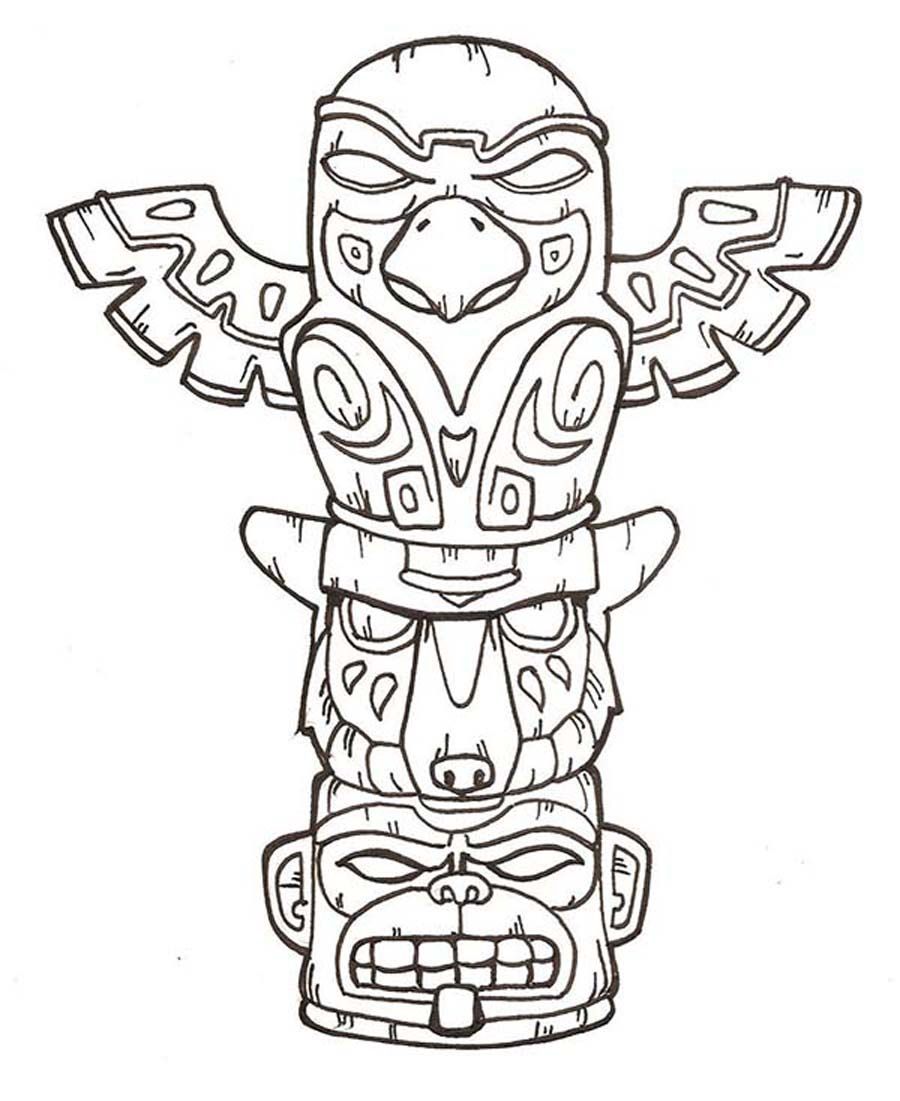 Coloring Pages Of Totem Poles Coloring Home