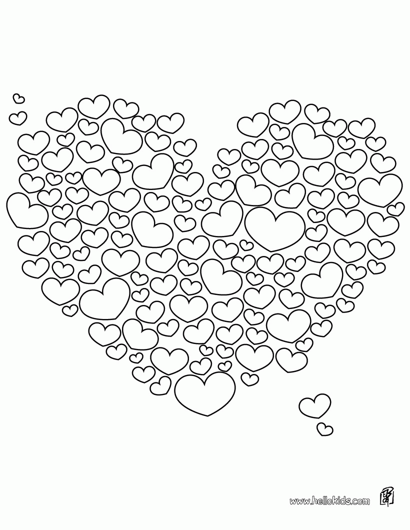 VALENTINE'S DAY coloring pages - Valentines Hearts