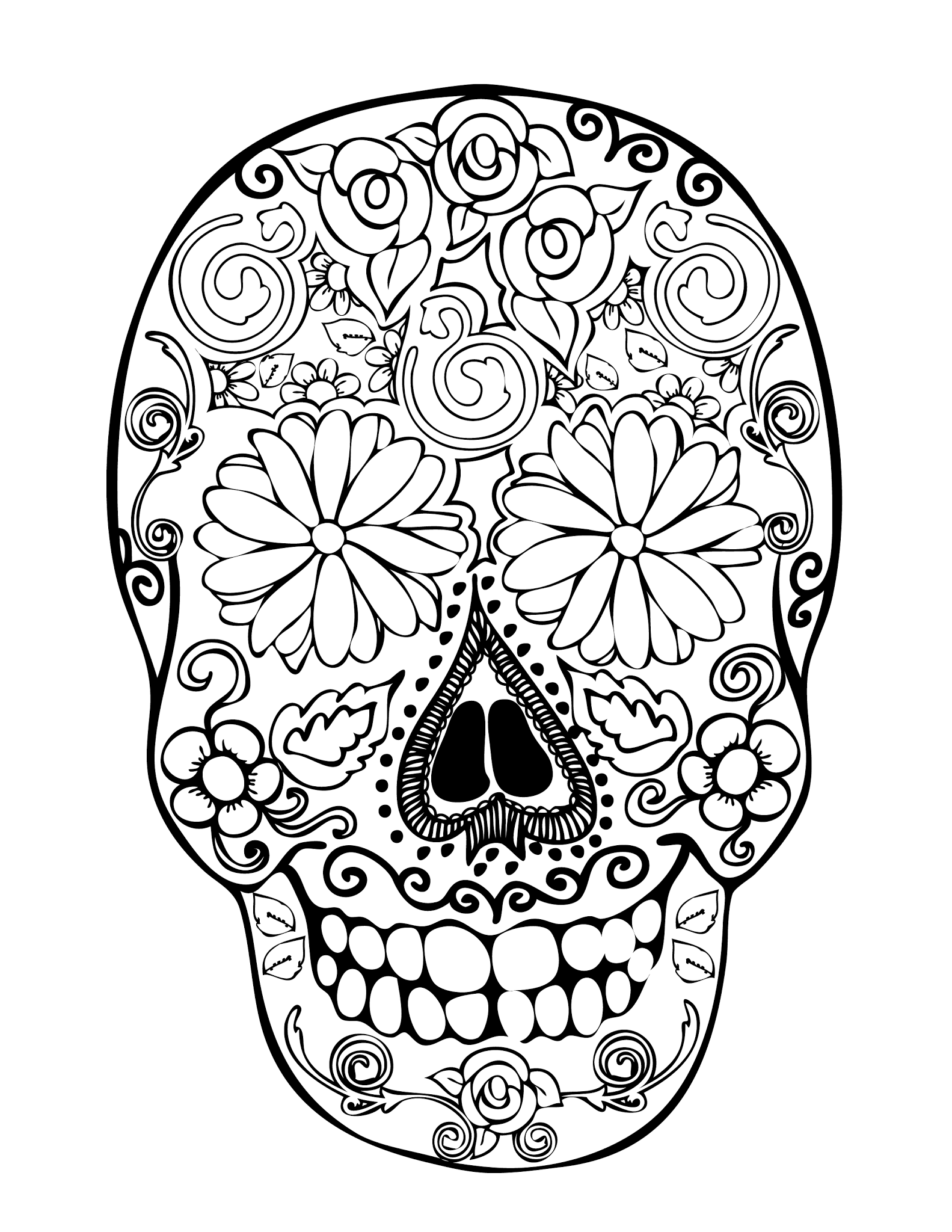 Free Printable Coloring Pages For Adults Sugar Skull