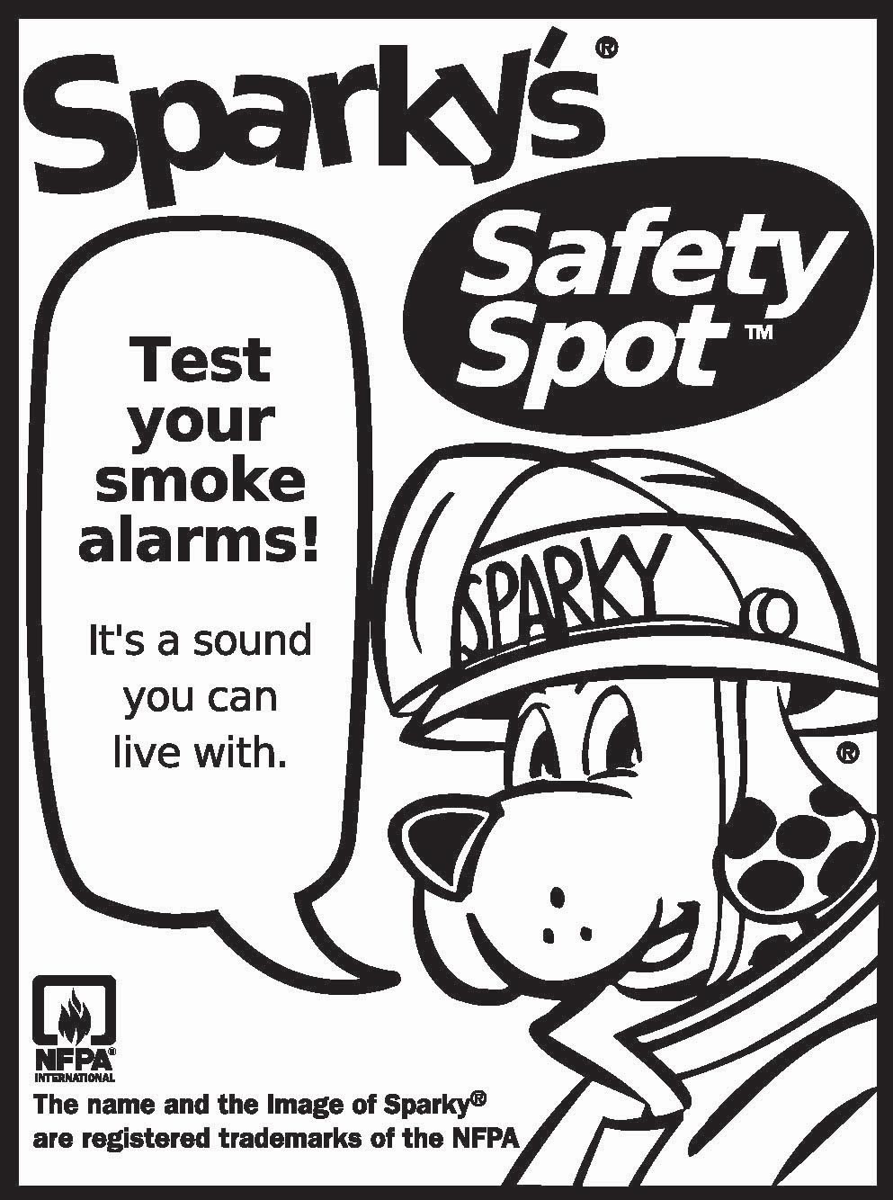 Sparky The Fire Dog Coloring Pages - Fire Safety Coloring Pages