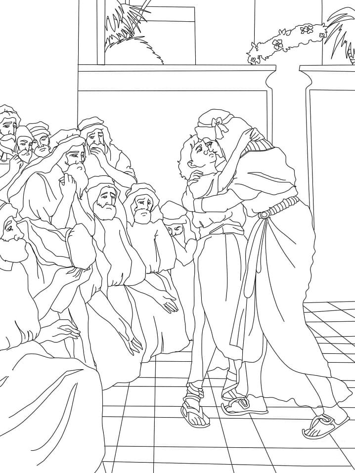 Joseph Forgives His Brothers Coloring Page - Free Printable Coloring Pages  for Kids