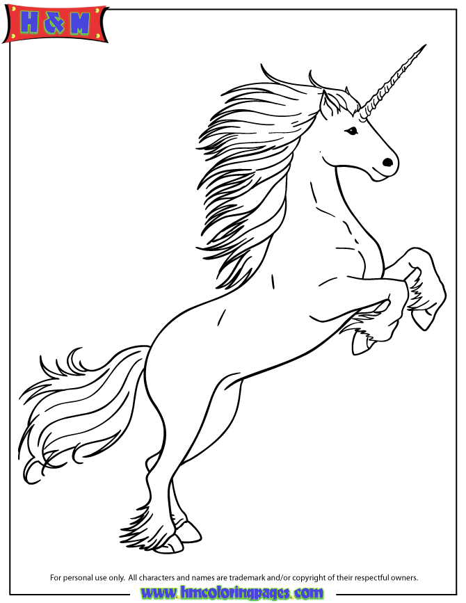 White Unicorn Coloring Page | H & M Coloring Pages