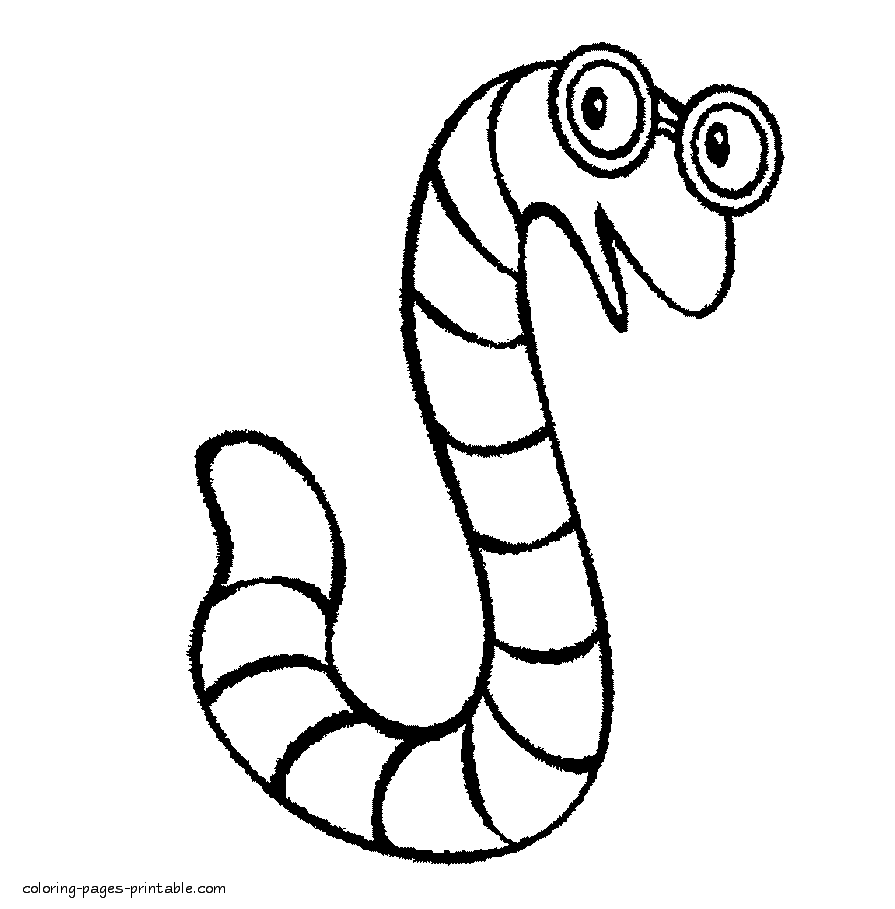 Worm Coloring Pages Coloring Home