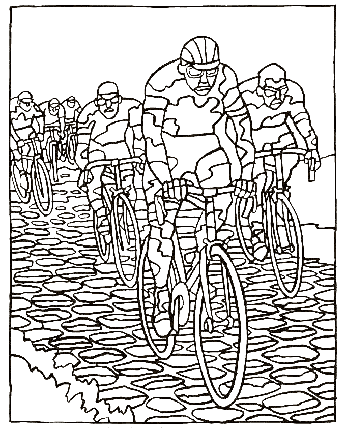 Tour the france Coloring Pages