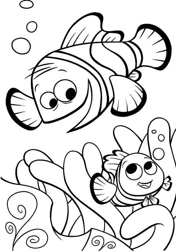 Marlin and Nemo are Having Fun Together in Finding Nemo Coloring ...