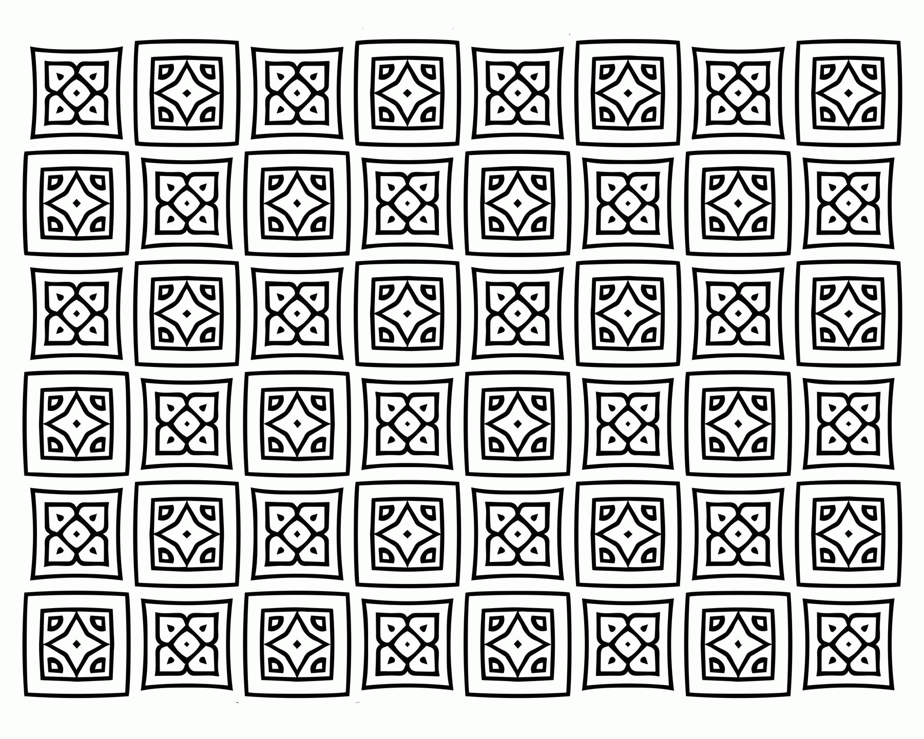 FREE Square Quilt Pattern Adult Coloring Page