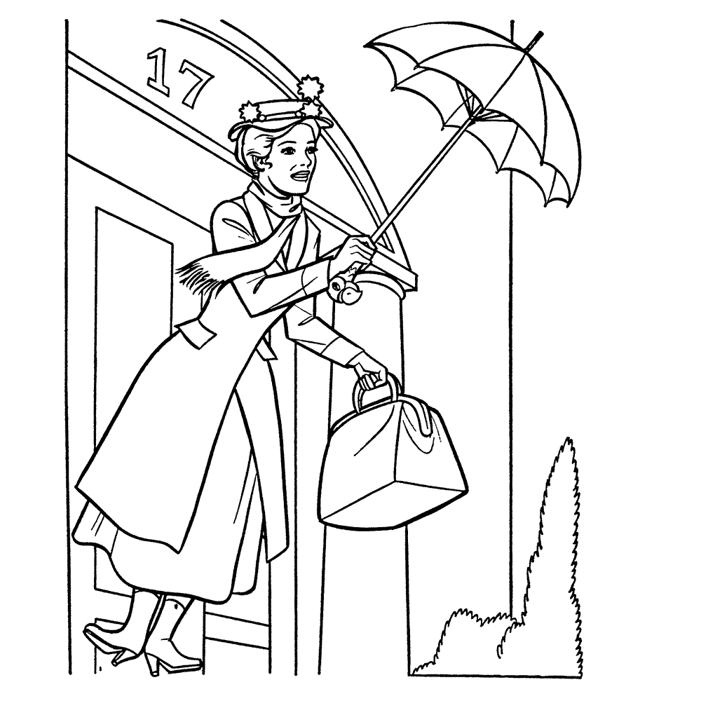 Mary Poppins Coloring Pages Free High Quality Coloring
