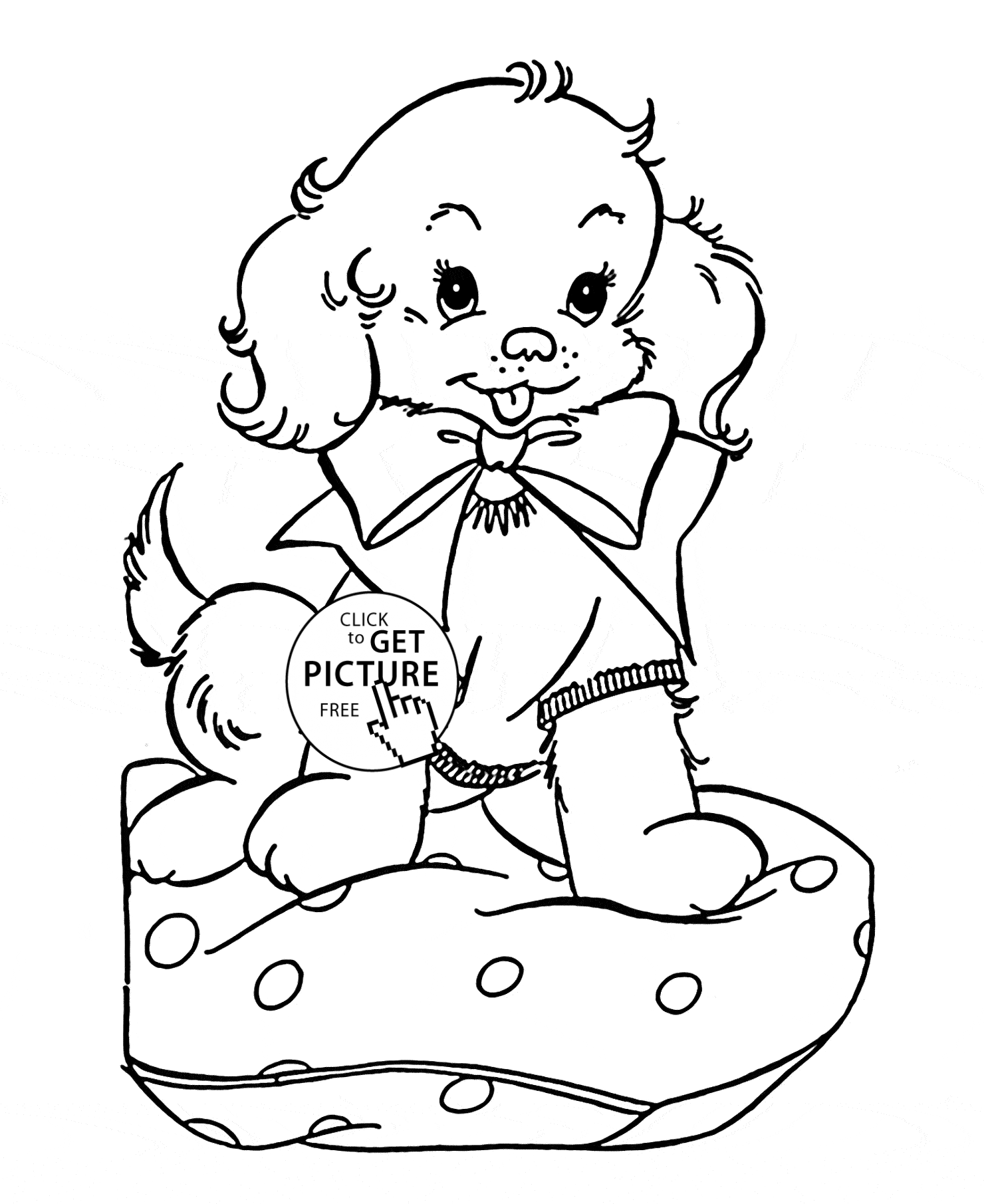 Cute Puppy coloring page for kids, animal coloring pages ...