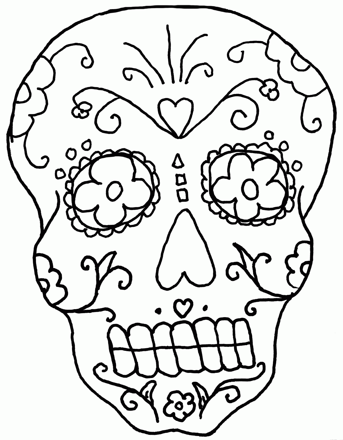 14 Pics of Day Of Dead Skull Girl Face Coloring Pages - Day of the ...