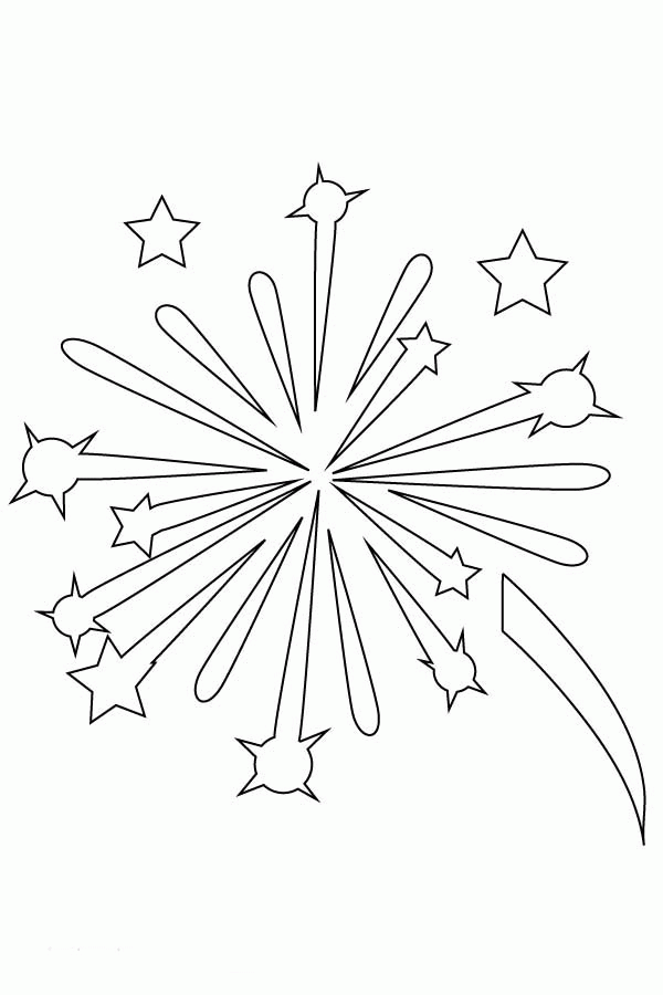 Fireworks in the Sky Coloring Page - Download & Print Online ...