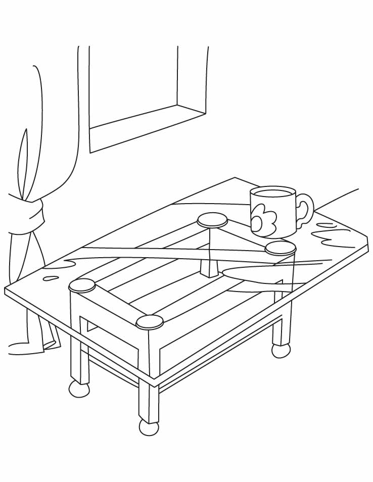 Coffee table coloring pages | Download Free Coffee table coloring ...