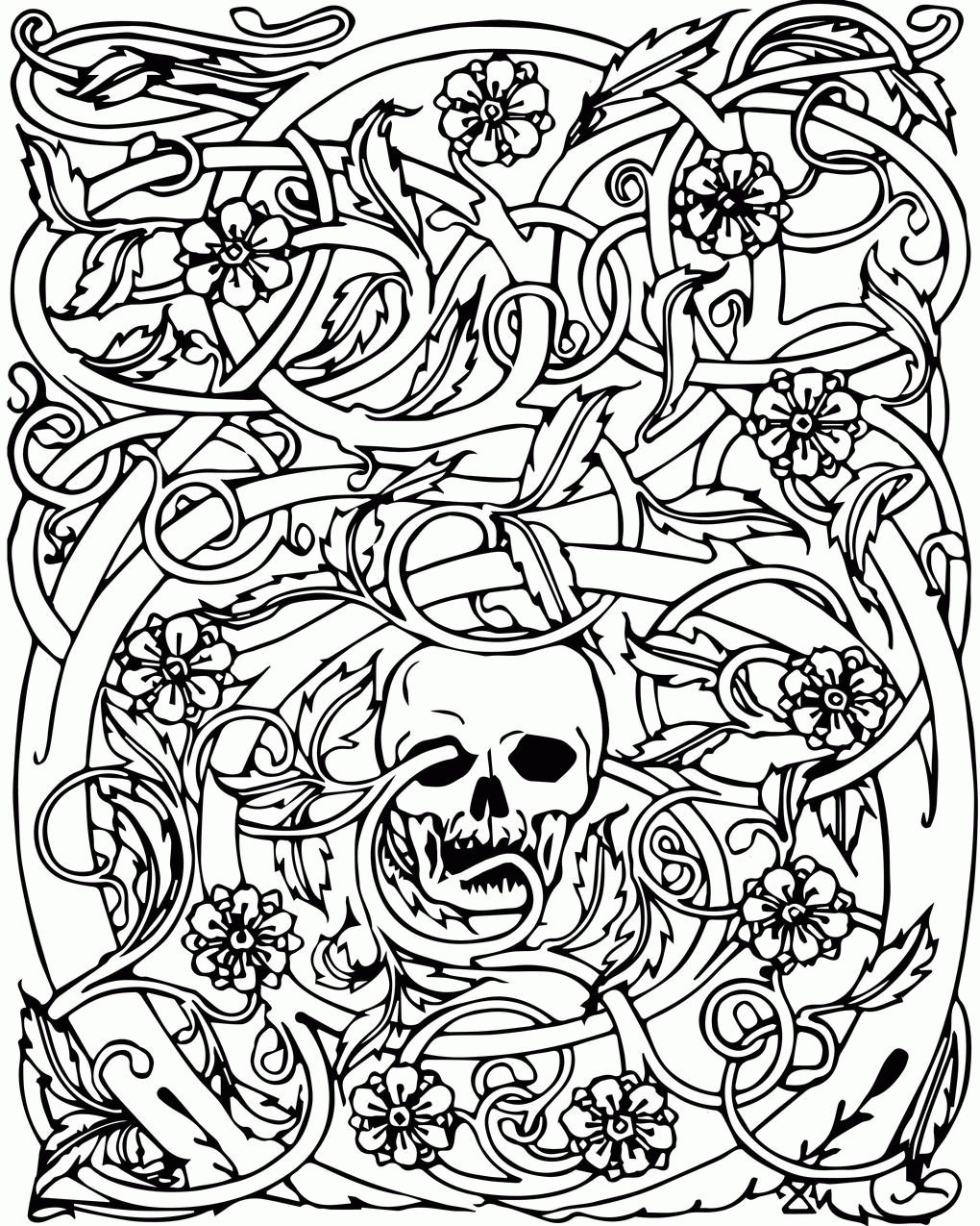 Halloween Adult Coloring Pages - Coloring Home
