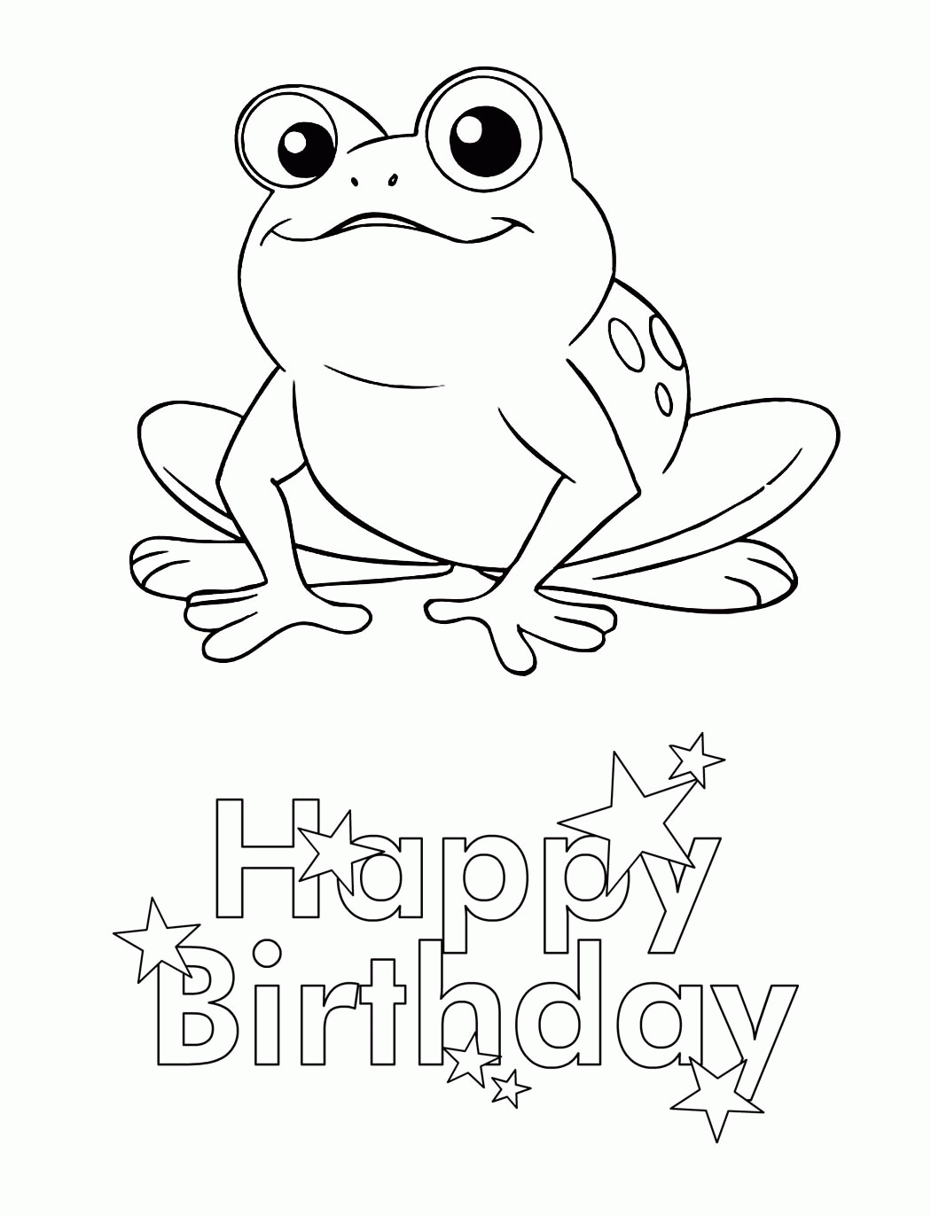 Happy Birthday Coloring Pages With Frogs - Coloring Home