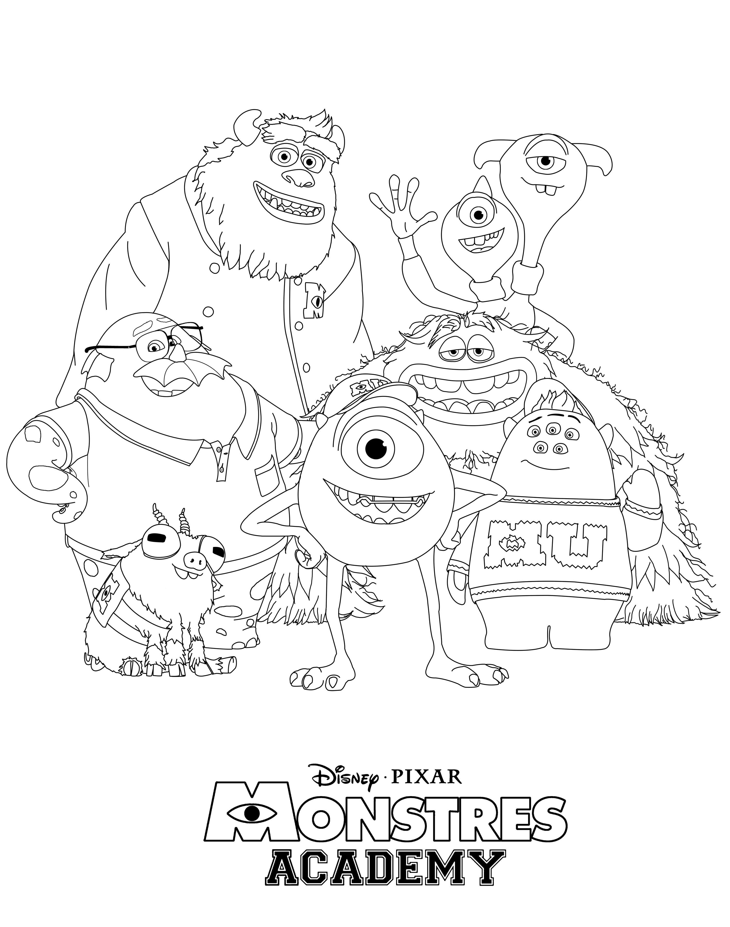 Monsters university coloring pages - Coloring for kids : monstres ...