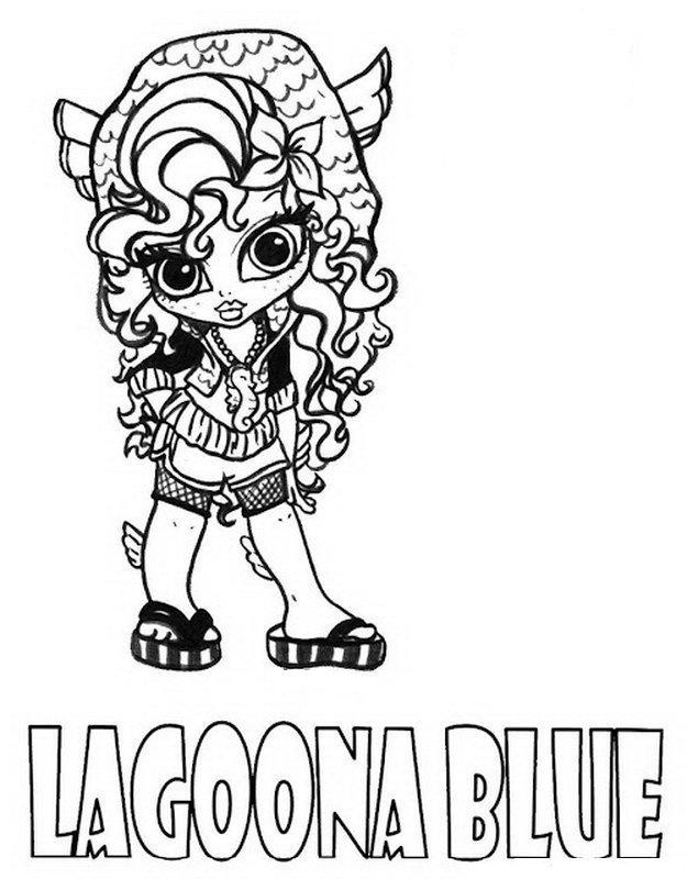 Print Lagoona Blue Little Girl Monster High Coloring Page or ...