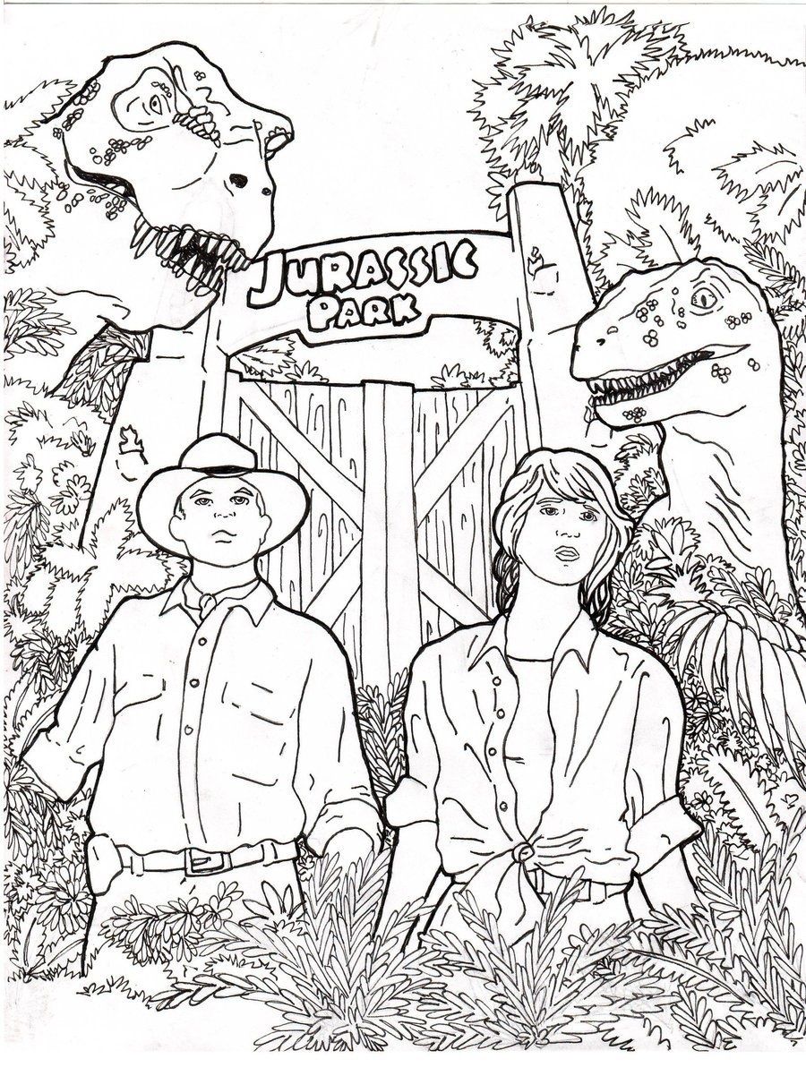 Jurassic Park 4 Coloring Pages Free Printable Jurassic Park