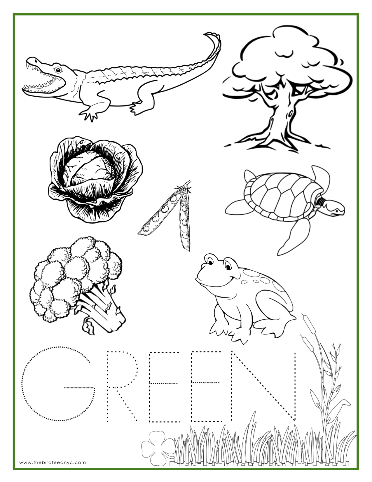 The Color Green Coloring Pages - Coloring Home