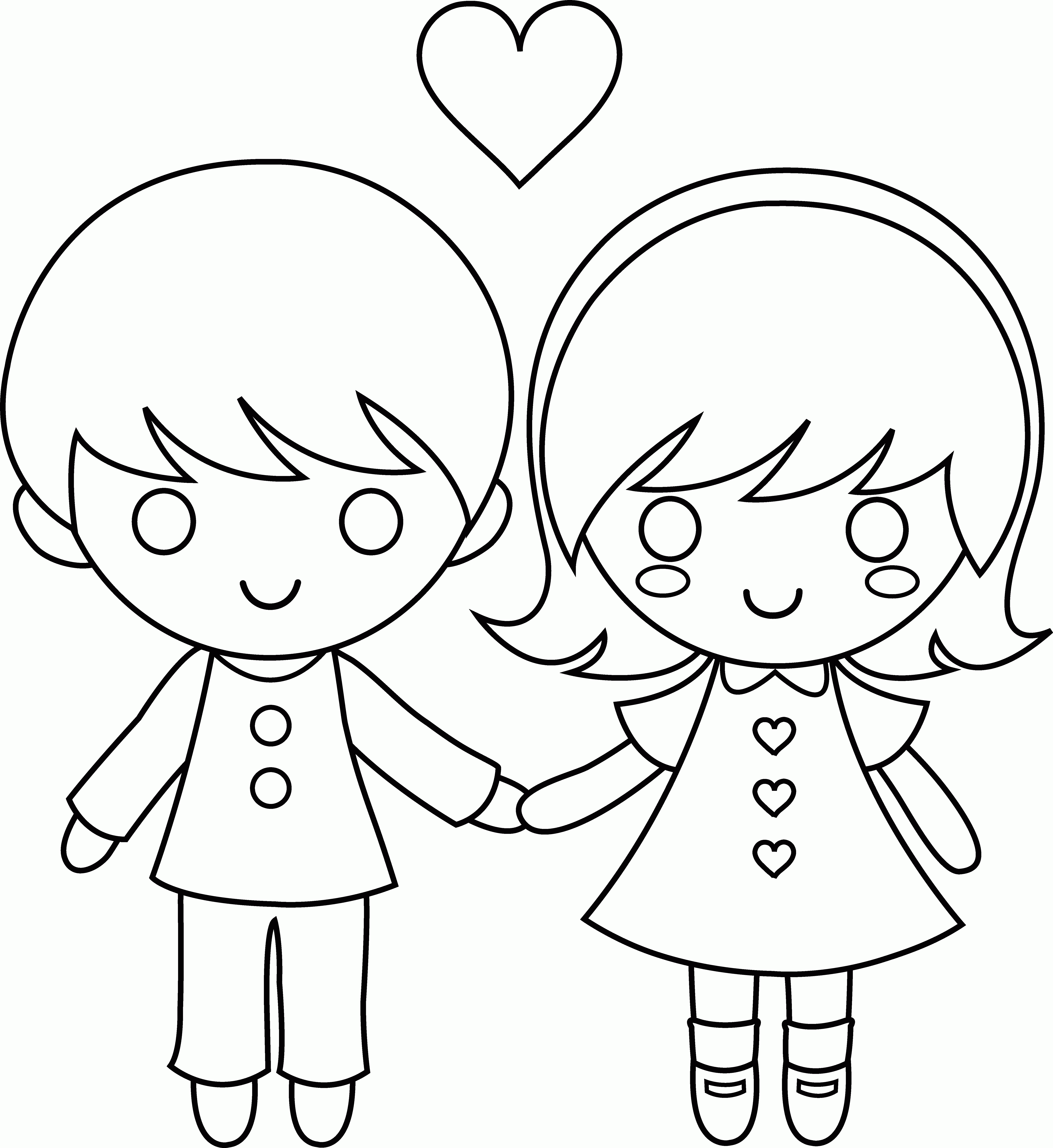 Coloring Page Boy And Girl Coloring Home