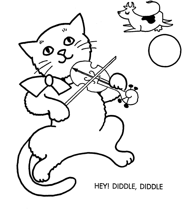 Hey Diddle Diddle Coloring Page - Coloring Pages For Kids And For