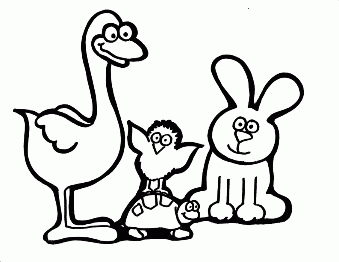 Animal Coloring Pages Easy - Coloring Home