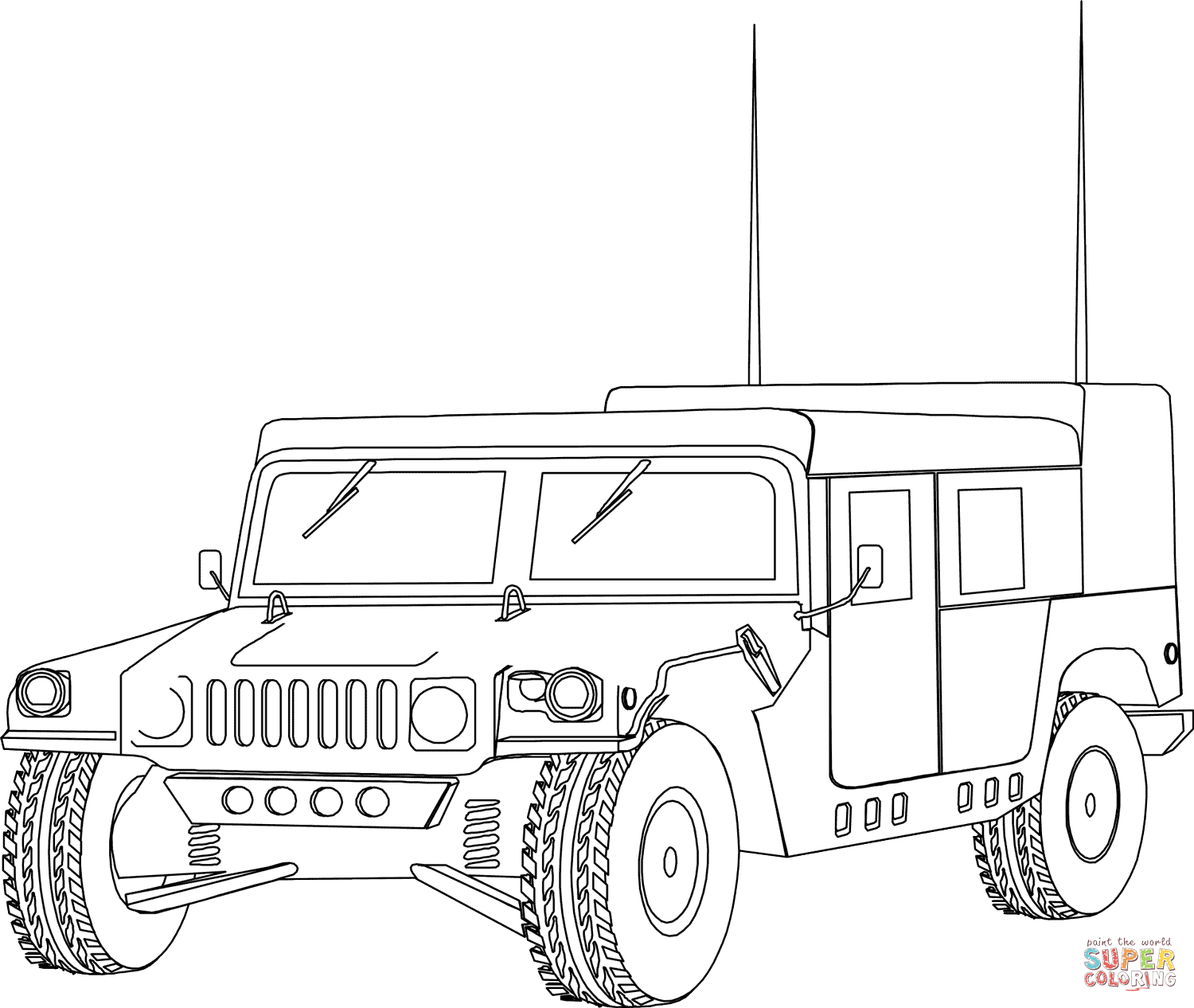 Military Supply Vehicle coloring page | Free Printable Coloring Pages