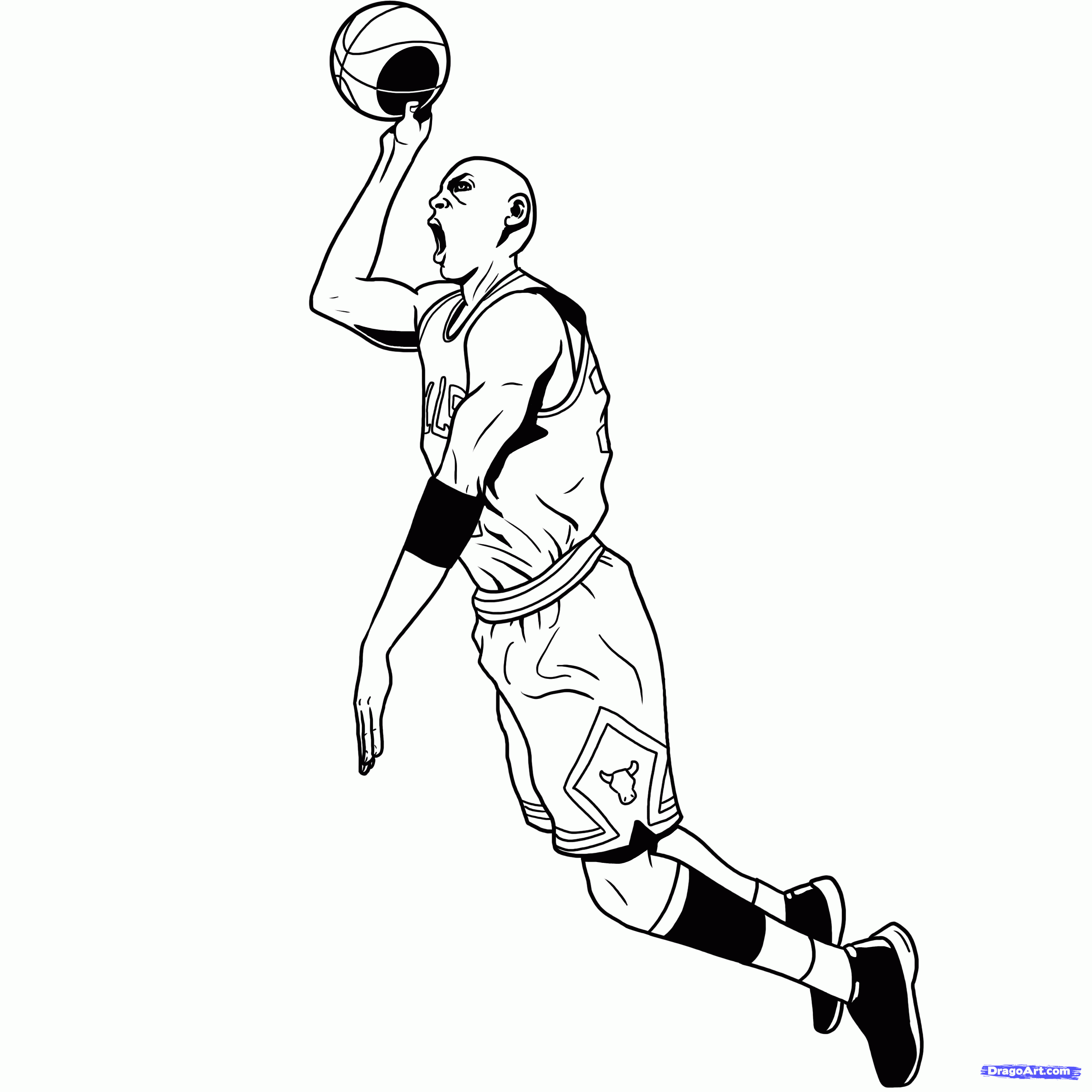 How To Draw Michael Jordan Dunk Drawing Sketch Coloring Page