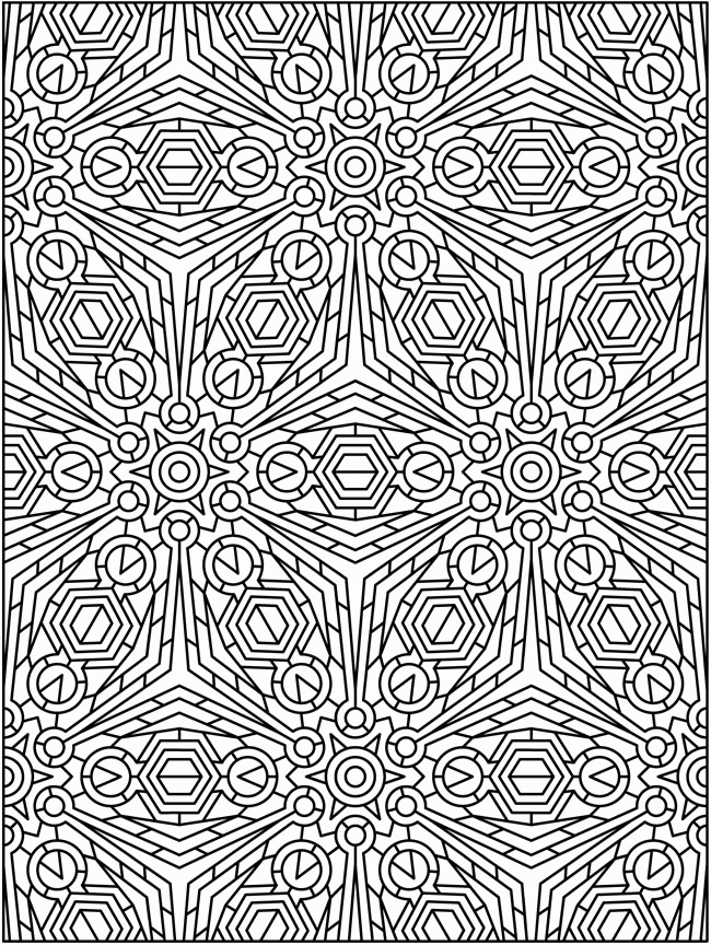 Geometric Tessellations Coloring Pages - Coloring Home