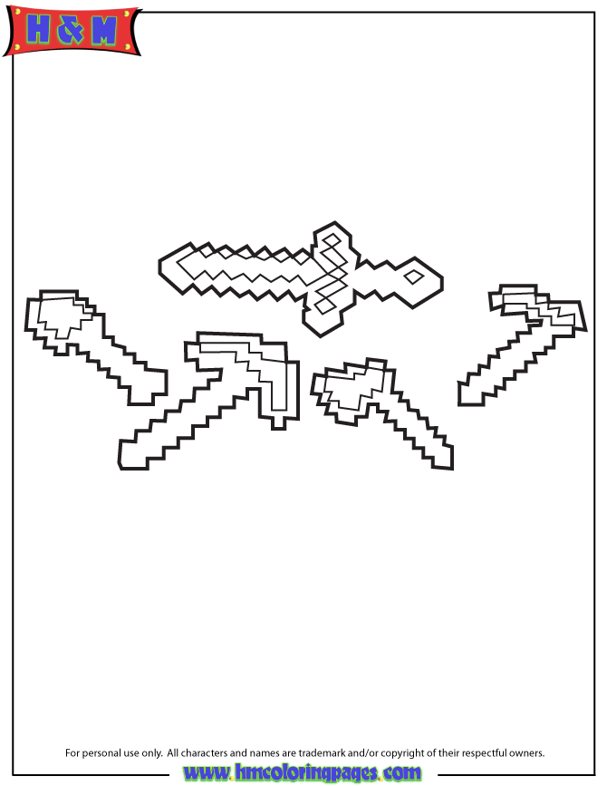 Diamond Armor Minecraft Coloring Pages