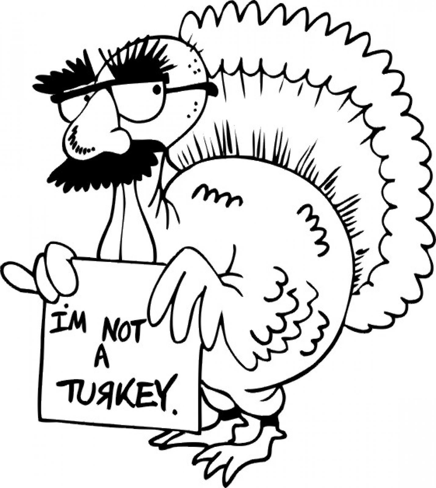 Funny Turkey Thanksgiving Coloring Pages - Animal Coloring Page ...