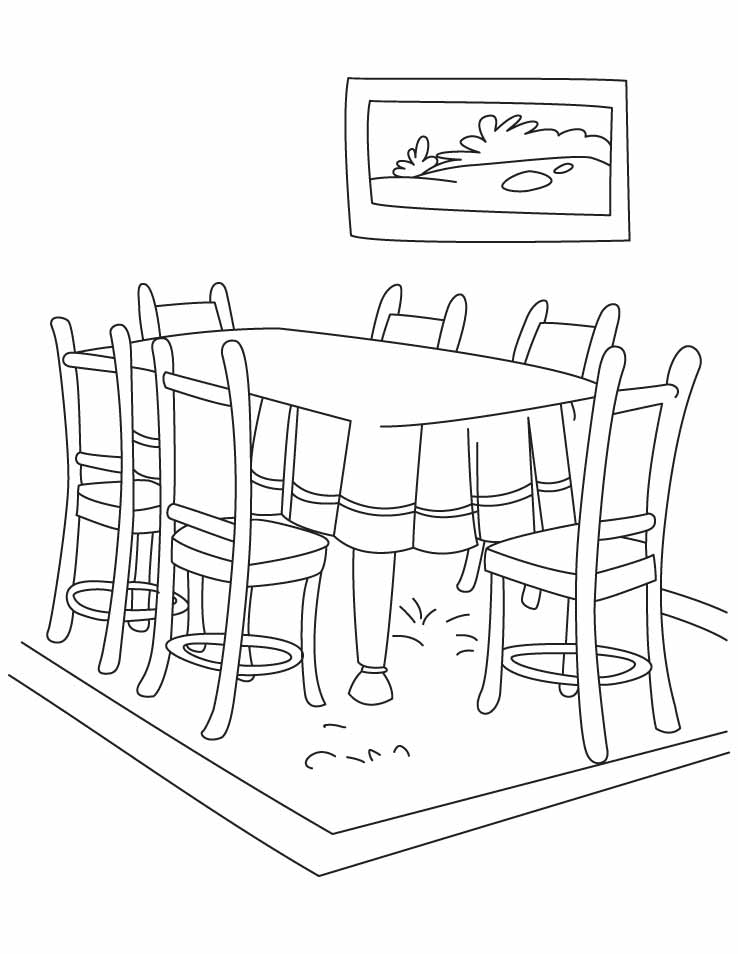 Dinning table coloring pages | Download Free Dinning table ...