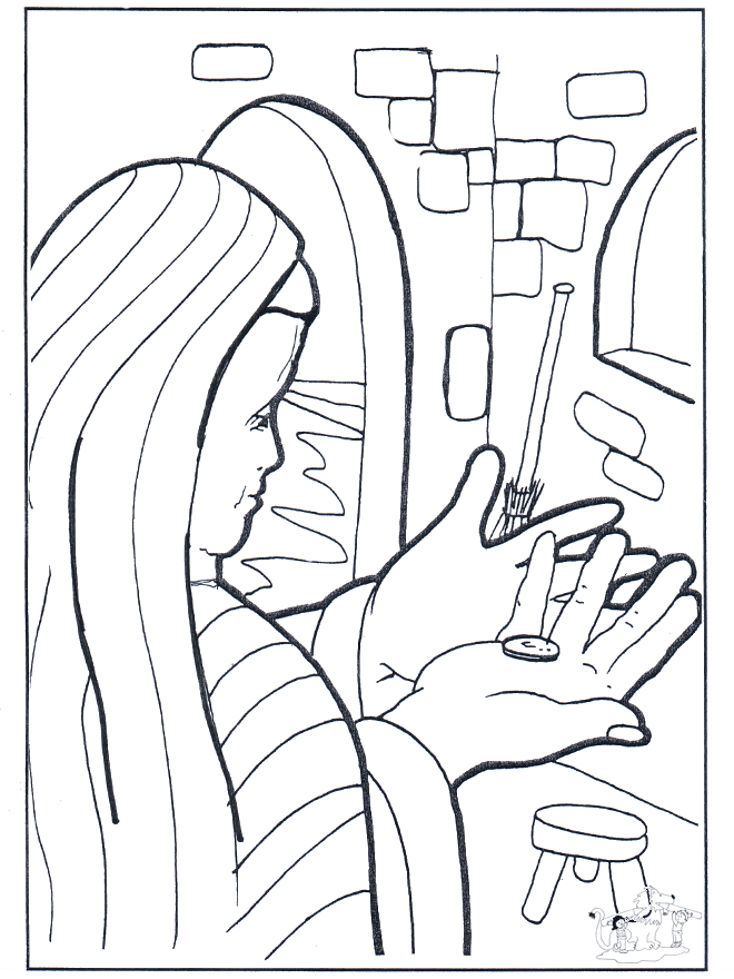 The Widow's Mite Coloring Page | mofow epeweco