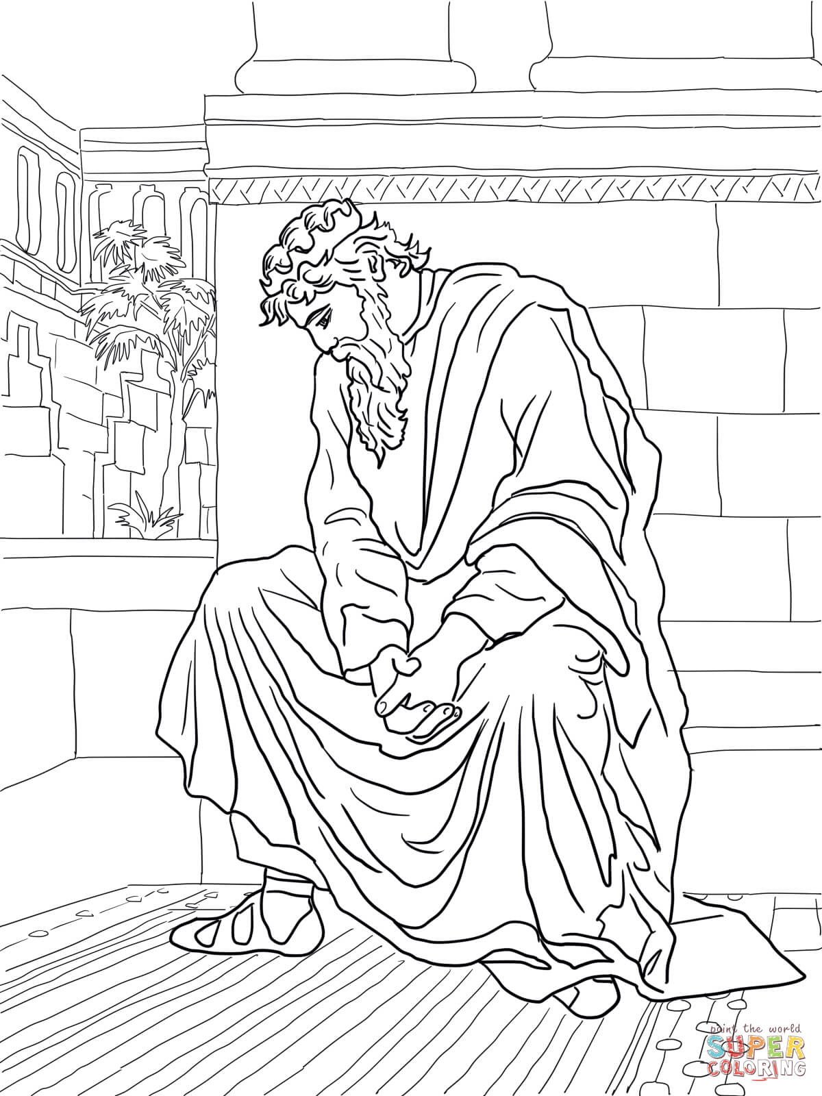 David Weeping Over the Death of Absalom coloring page | Free ...