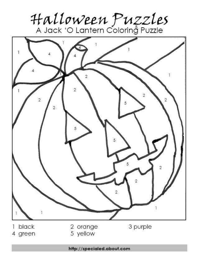Halloween Color By Numbers - Coloring Home