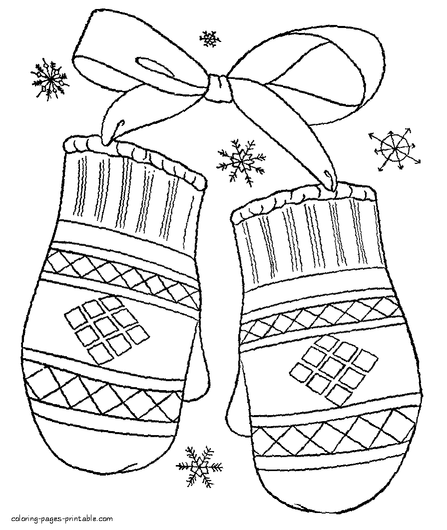 Winter Clothes Printable Coloring Pages - High Quality Coloring Pages