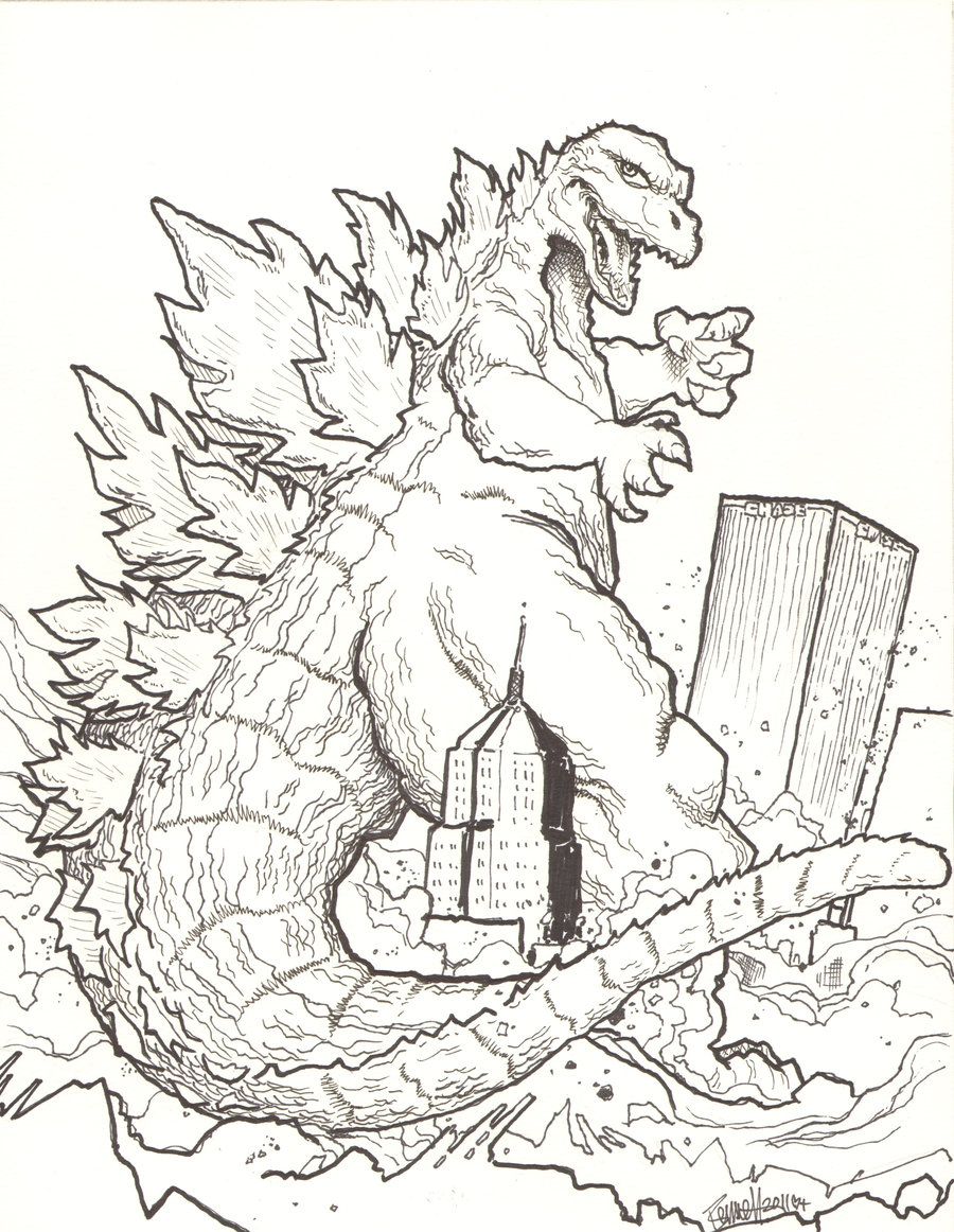 Printable Godzilla Coloring Pages Coloring Home