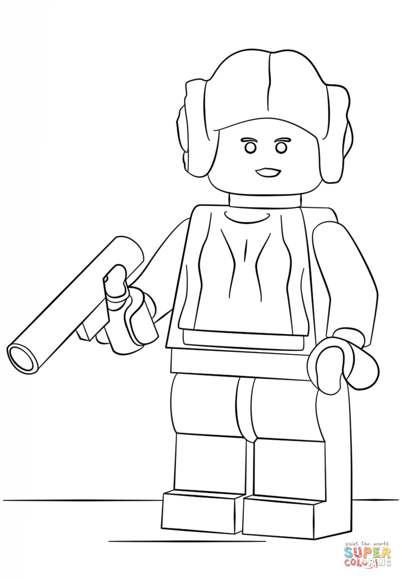 Lego Princess Leia coloring page