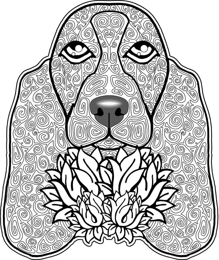 Dogs Coloring Pages Difficult Adult - Coloring Home