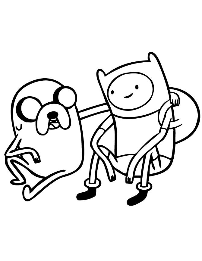 Adventure Time With Finn And Jake Coloring Page | HM Coloring Pages