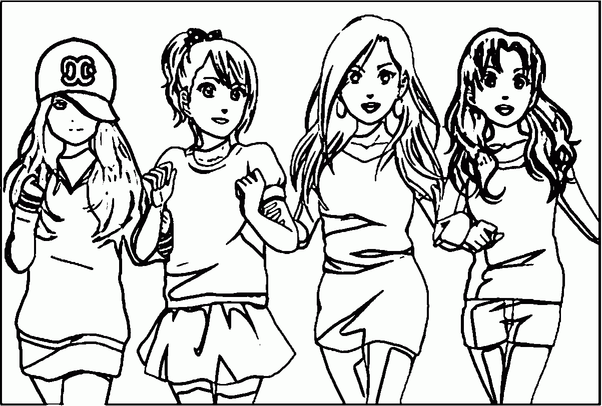 Handy Anime Best Friends Forever Coloring Page Wecoloringpage ...