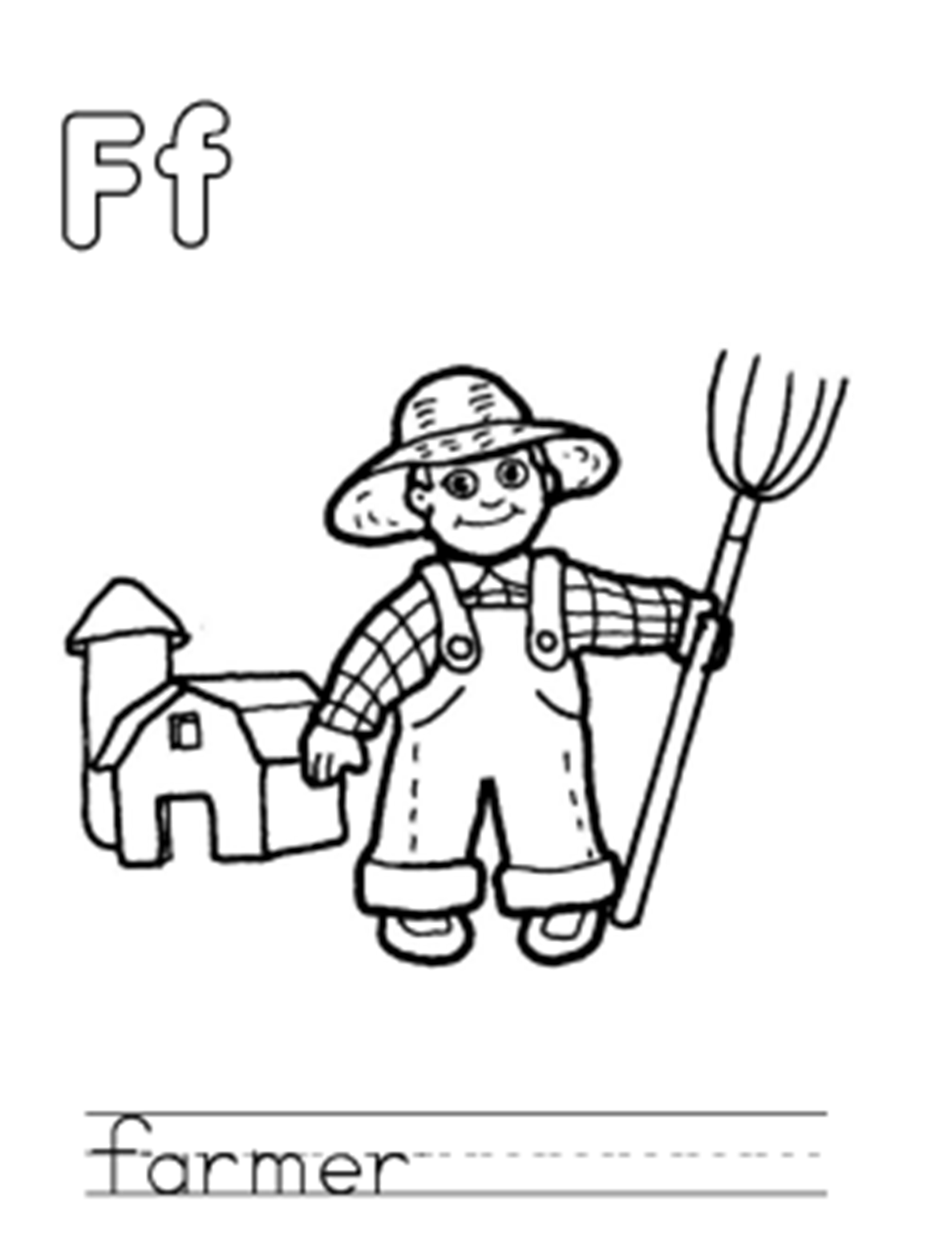 Farmer Free Alphabet Coloring Pages | Alphabet Coloring pages of ...